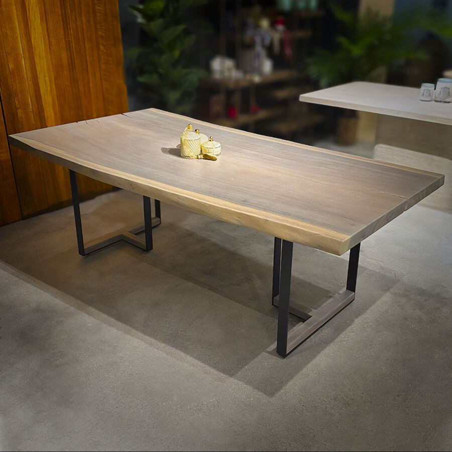Bleached Tuco Saman Rectangular Dining Table 41" x 84" - Holzsch