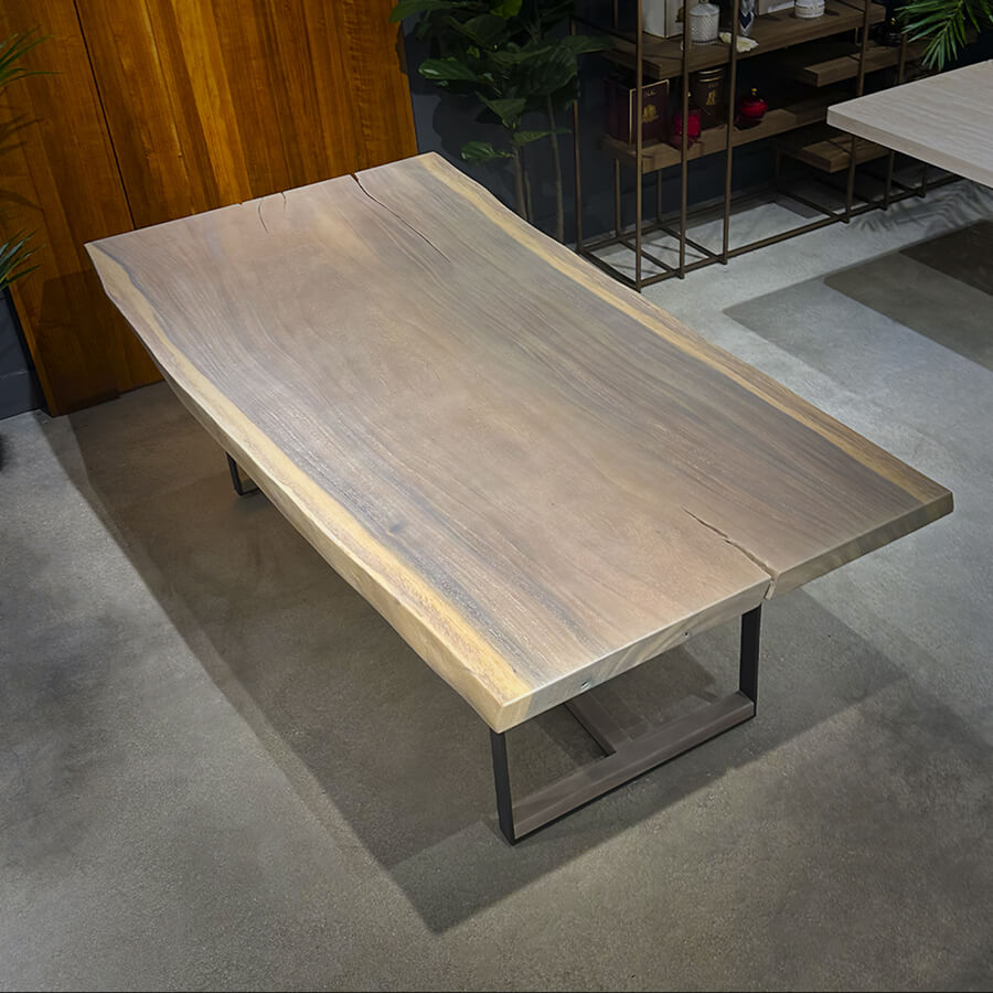 Bleached Tuco Saman Rectangular Dining Table 41" x 84" - Holzsch