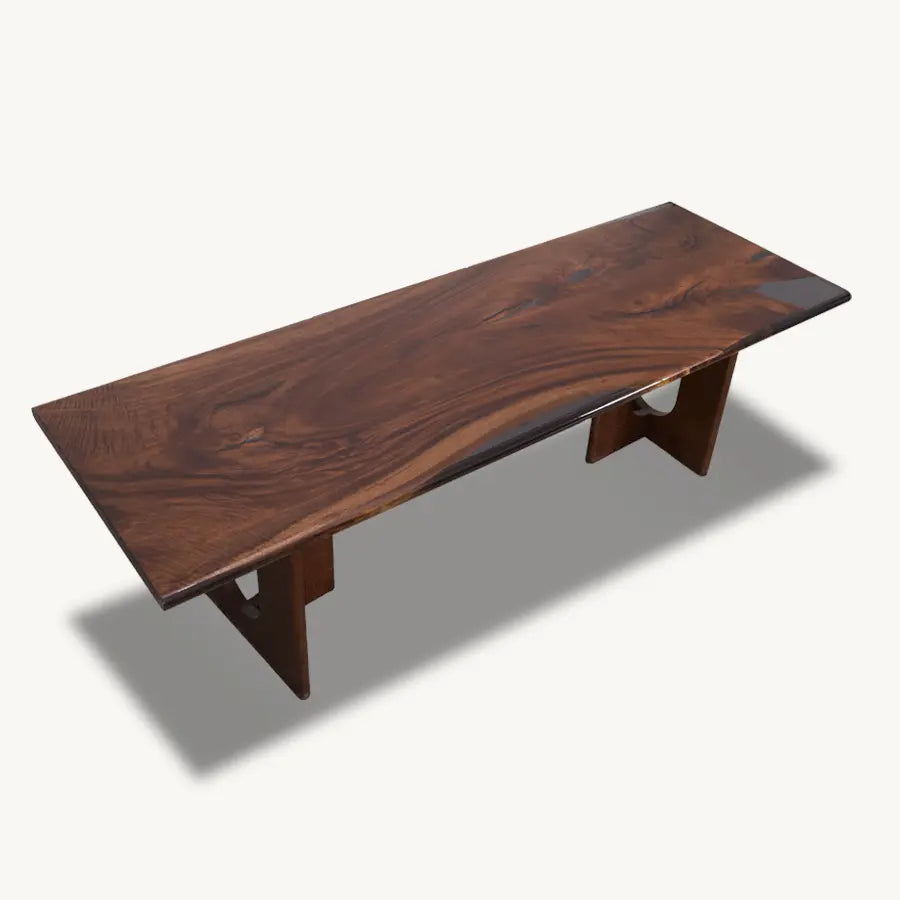 Bord Saman Epoxy Dining Table - Solid Wood Legs, Artistic Design - Holzsch