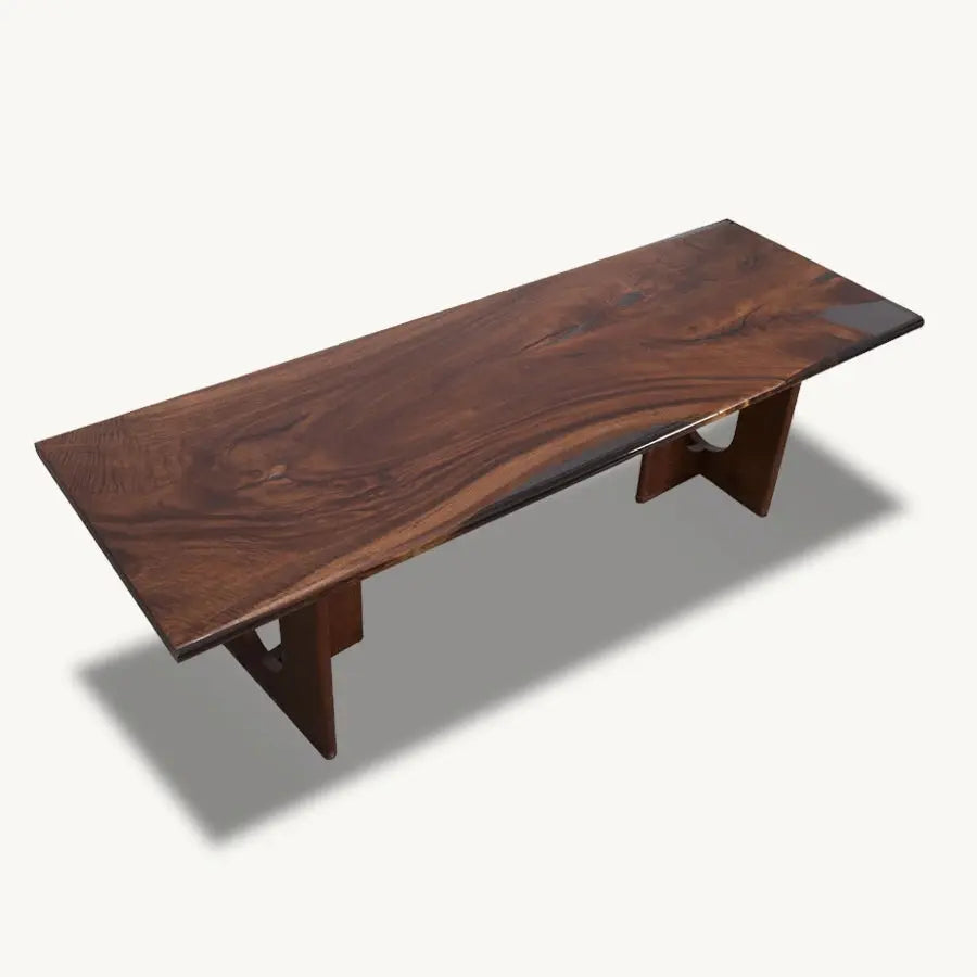 Bord Saman Epoxy Dining Table - Solid Wood Legs, Artistic Design - Holzsch