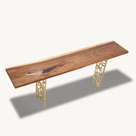 Cascadia Saman Epoxy Entryway Console - Modern Design, Custom Wood - Holzsch