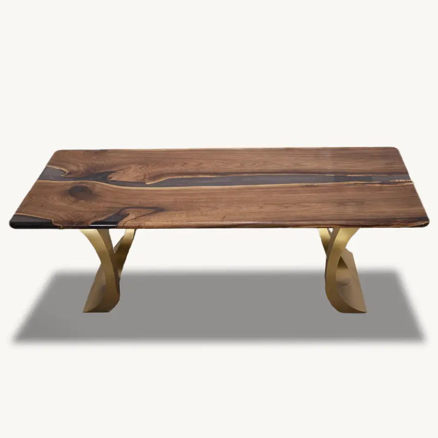 Dauw Drift Walnut Epoxy River Dining Table 36" x 87" - Holzsch