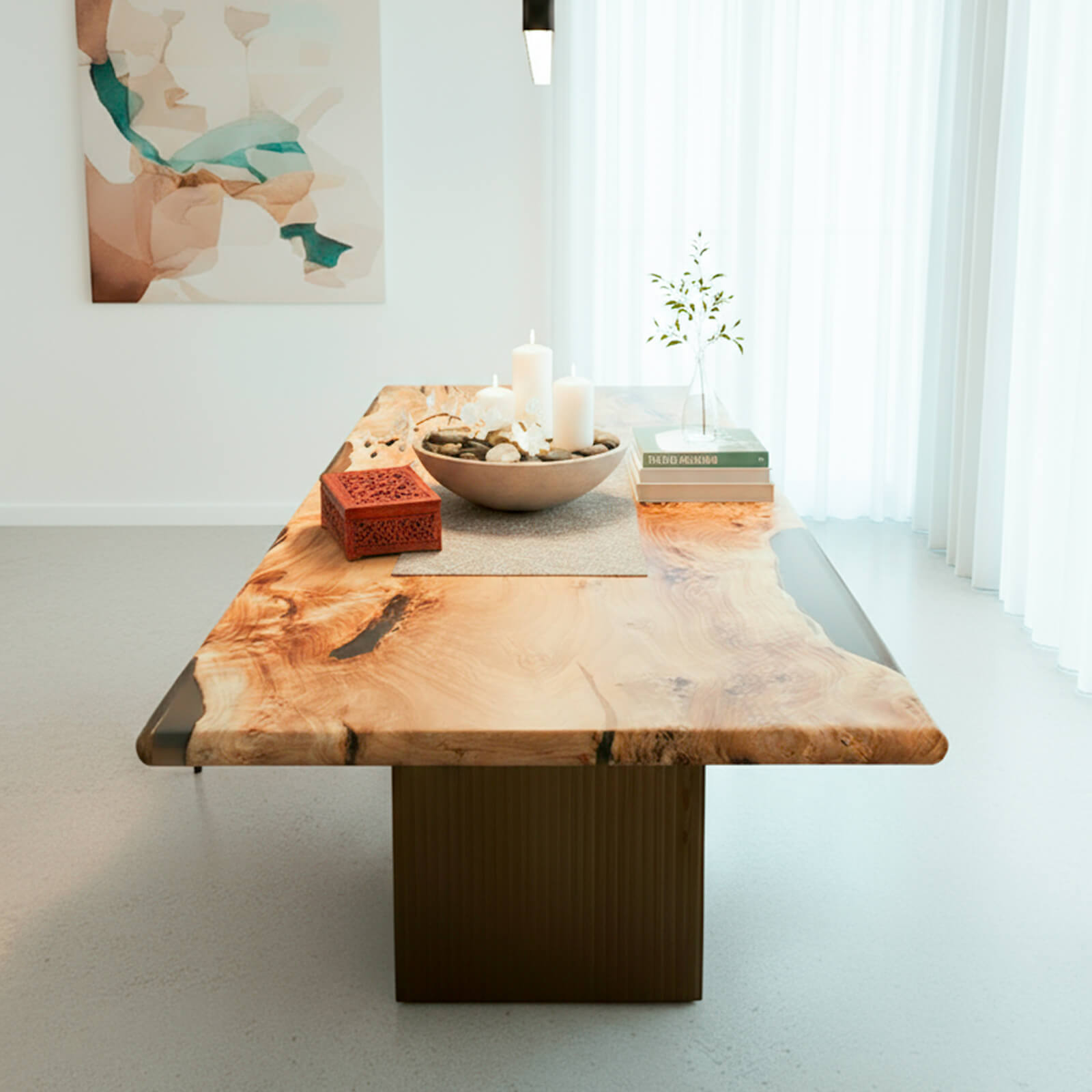 Klar Mappa Burl Rectangular Dining Table 43" x 94"_Holzch