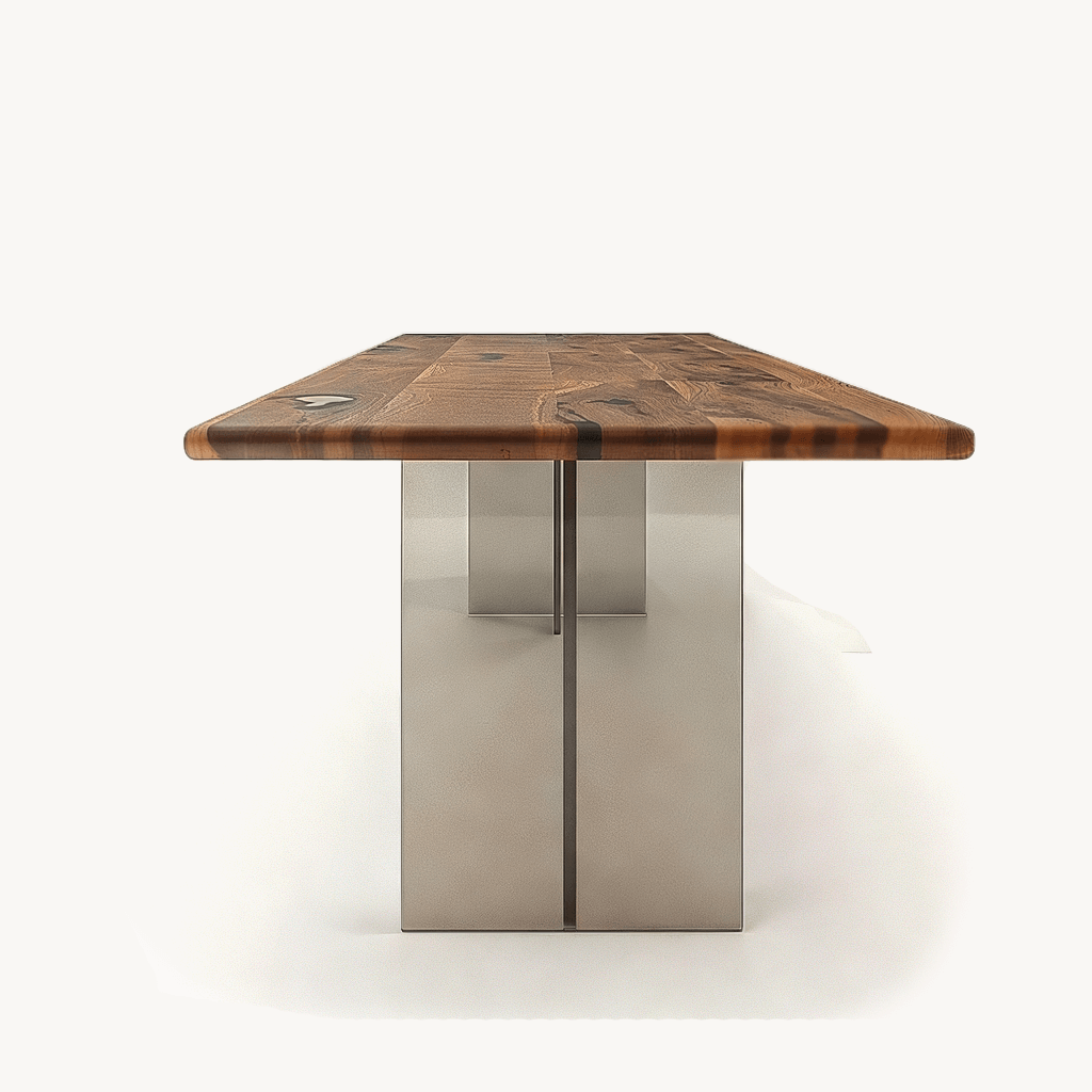 Mirage Rectangular Walnut Dining Table with Plexiglass Legs 40" X 96" - Holzsch