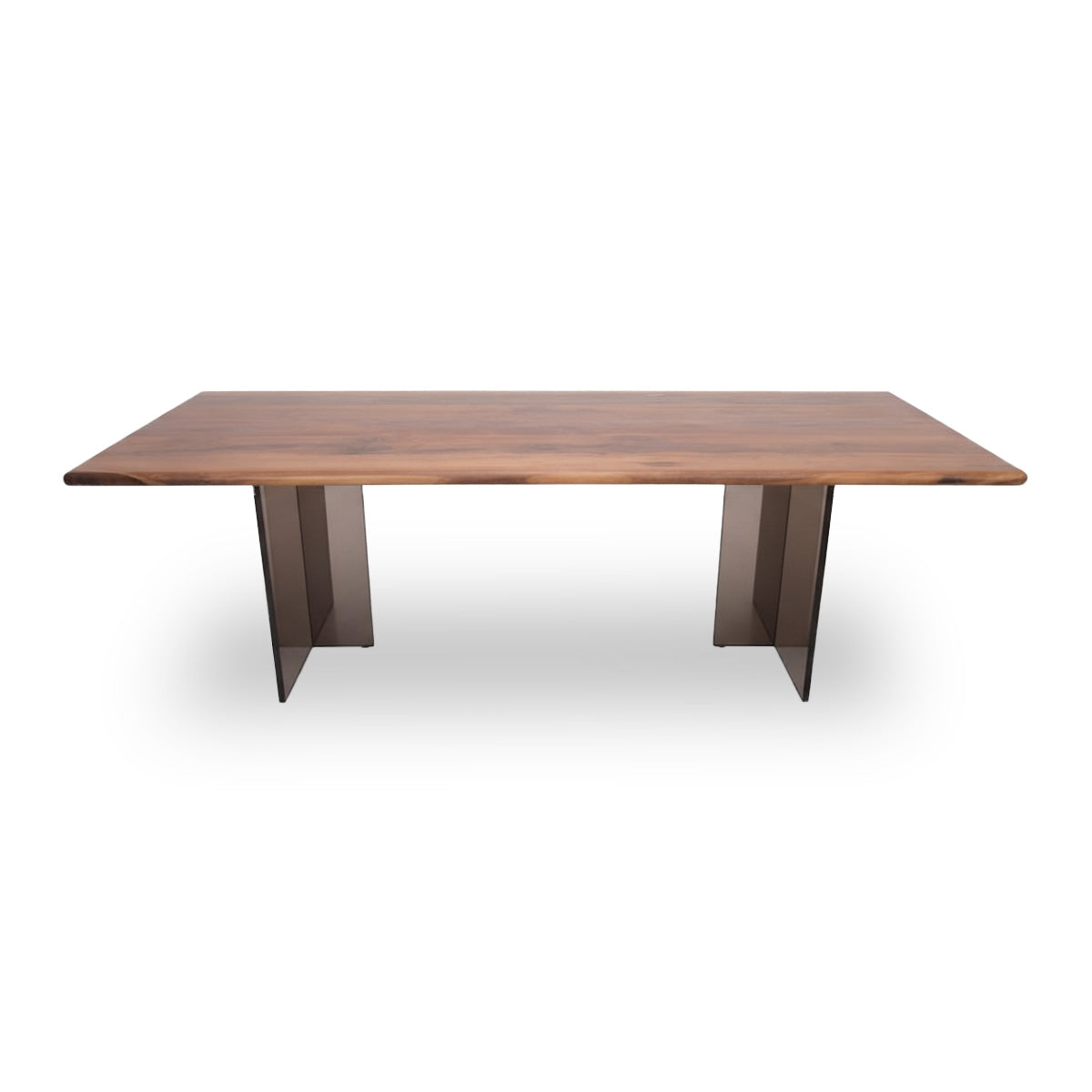 Mirage Rectangular Walnut Dining Table with Plexiglass Legs_Holzsch