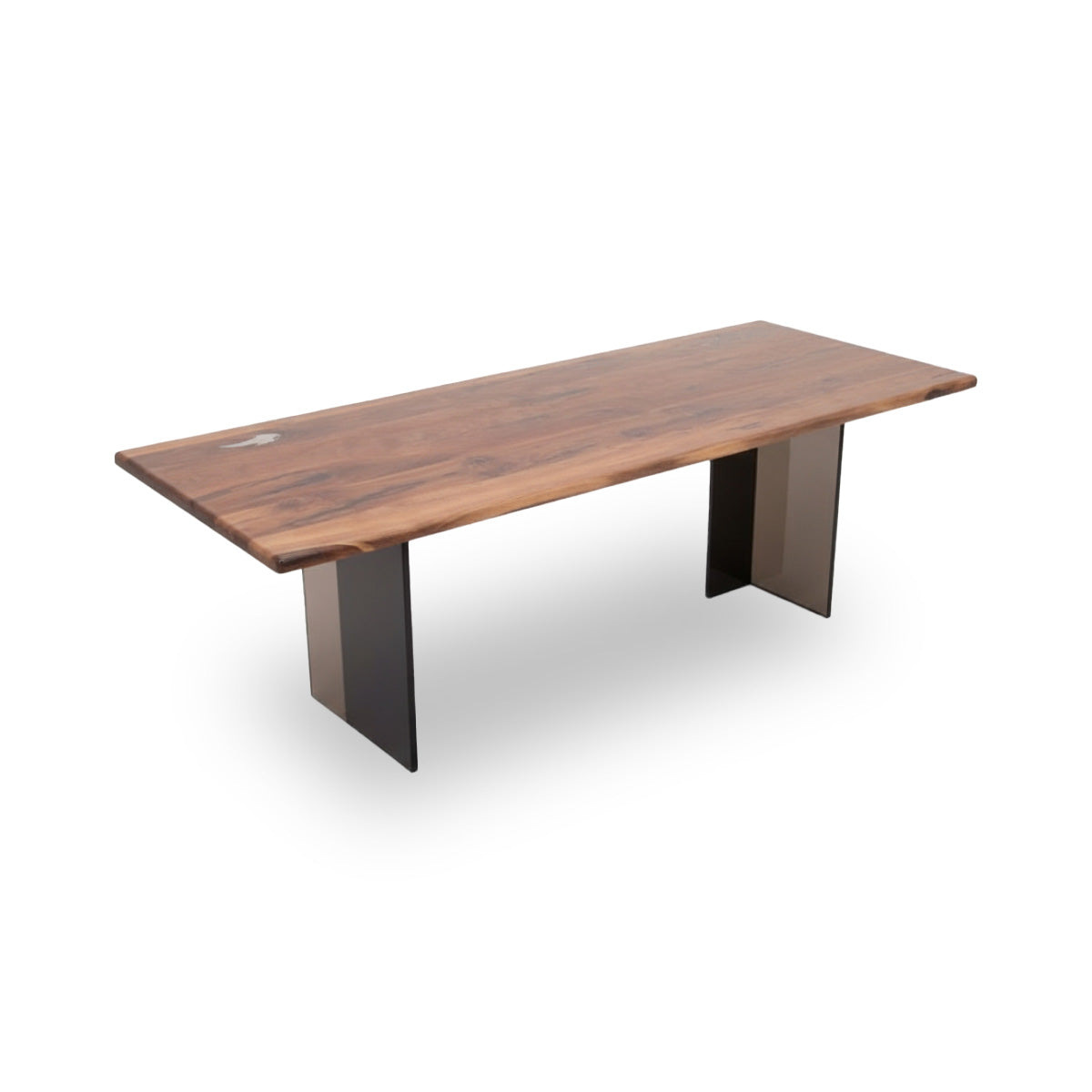 Mirage Rectangular Walnut Dining Table with Plexiglass Legs_Holzsch