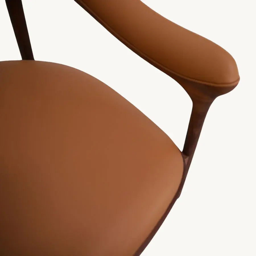 Set of 2 Modern Black Walnut & Leather Leisure Chair - Holzsch