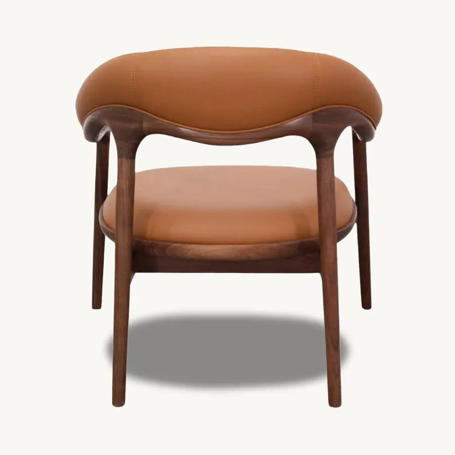 Set of 2 Modern Black Walnut & Leather Leisure Chair - Holzsch