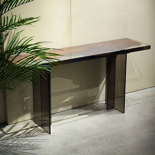 Mystic Walnut Epoxy Entryway Console Table 16" x 60" - Holzsch