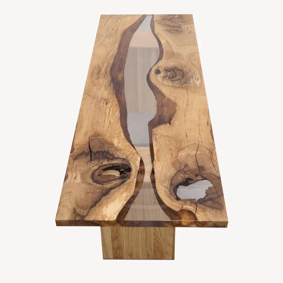 Zenit Resin River Dining Oak Table - Solid Wood, Epoxy River Design - Holzsch