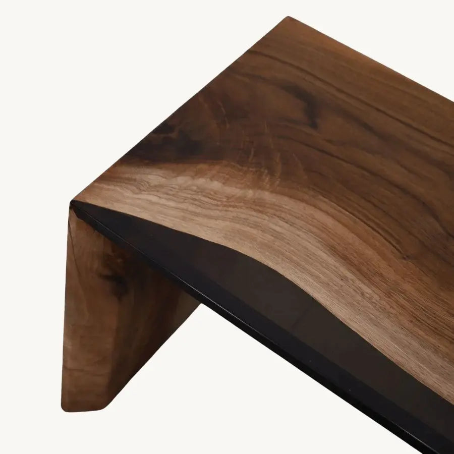 Rustic Hickory & Epoxy Entryway Bench 60" Holzsch Furniture