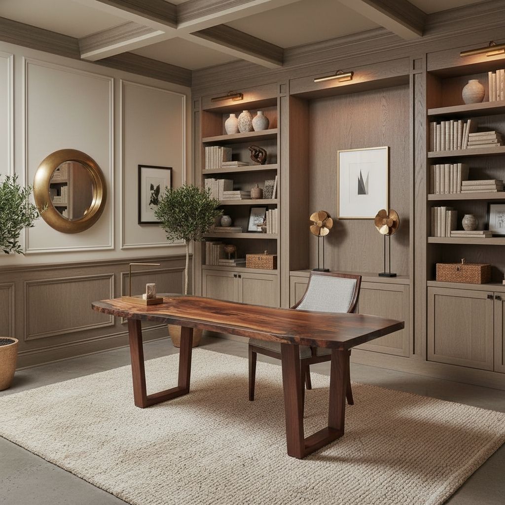 Sedon Walnut Desk - Live Edge, Transparent Epoxy 35" x 96" - Holzsch