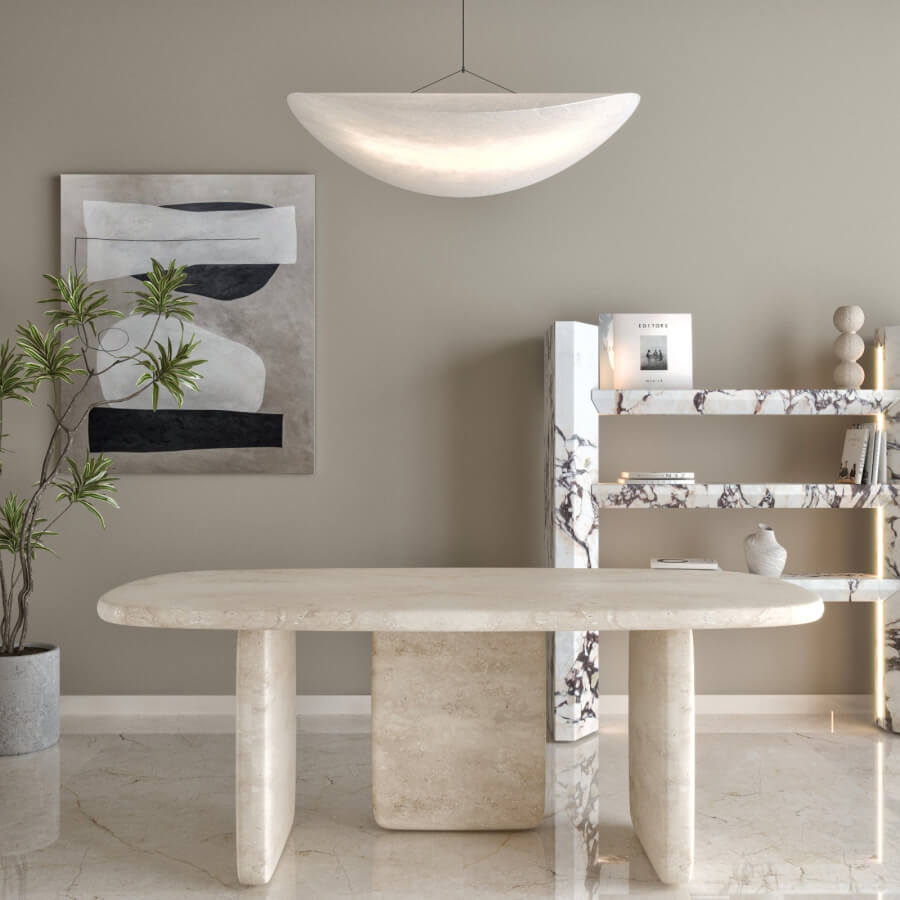 Trilobo Genuine Travertine Dining Table - Holzsch