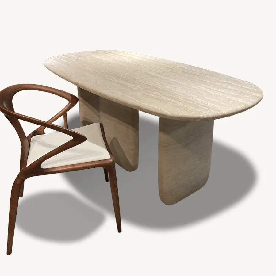 Trilobo Genuine Travertine Dining Table - Holzsch