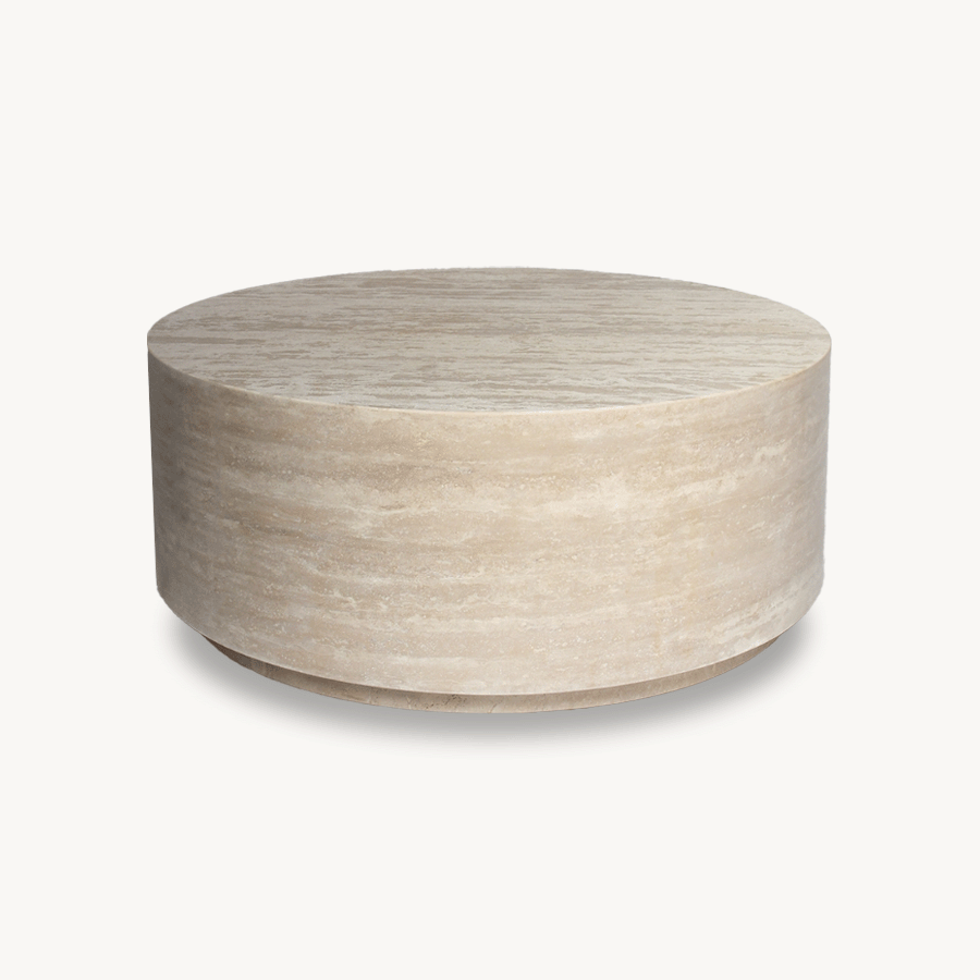 Genuine Travertine Round Coffee Table Ø36 - Holzsch