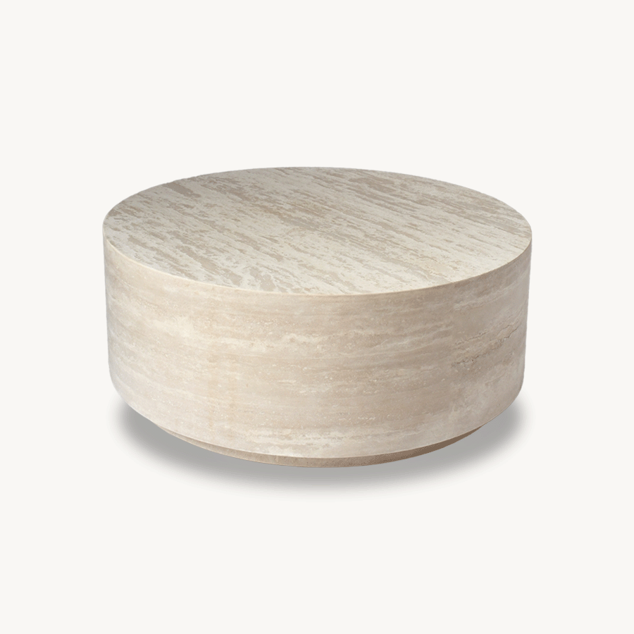 Genuine Travertine Round Coffee Table Ø36 - Holzsch