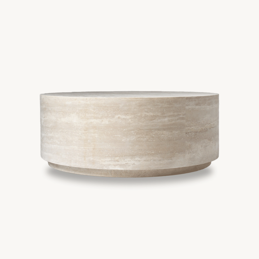 Genuine Travertine Round Coffee Table Ø36 - Holzsch