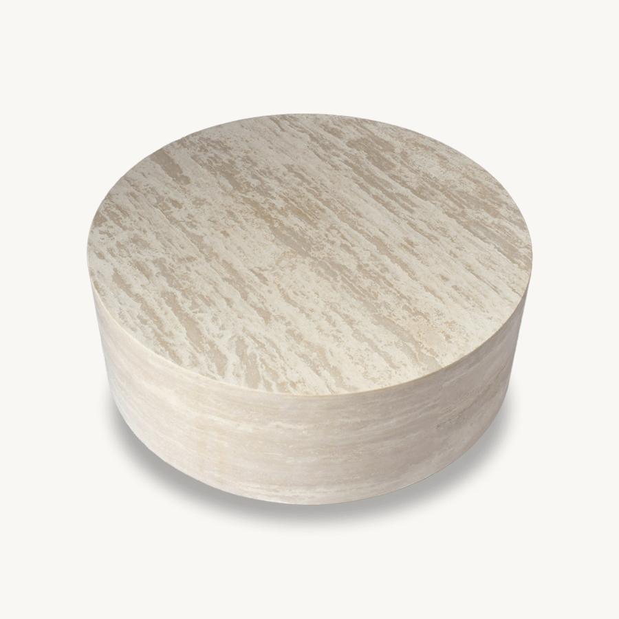 Genuine Travertine Round Coffee Table Ø36 - Holzsch