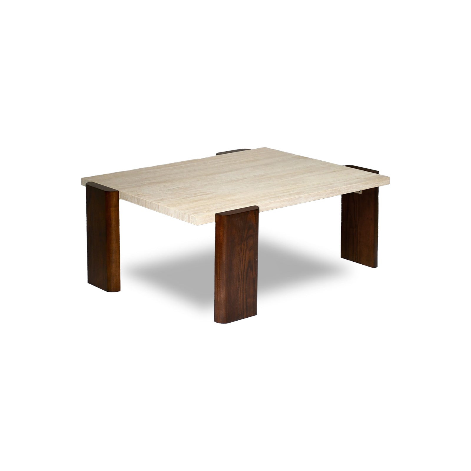 Basso Tavolino Rectangular Coffee Table - Genuine Travertine Top 38"x 48" - Holzsch