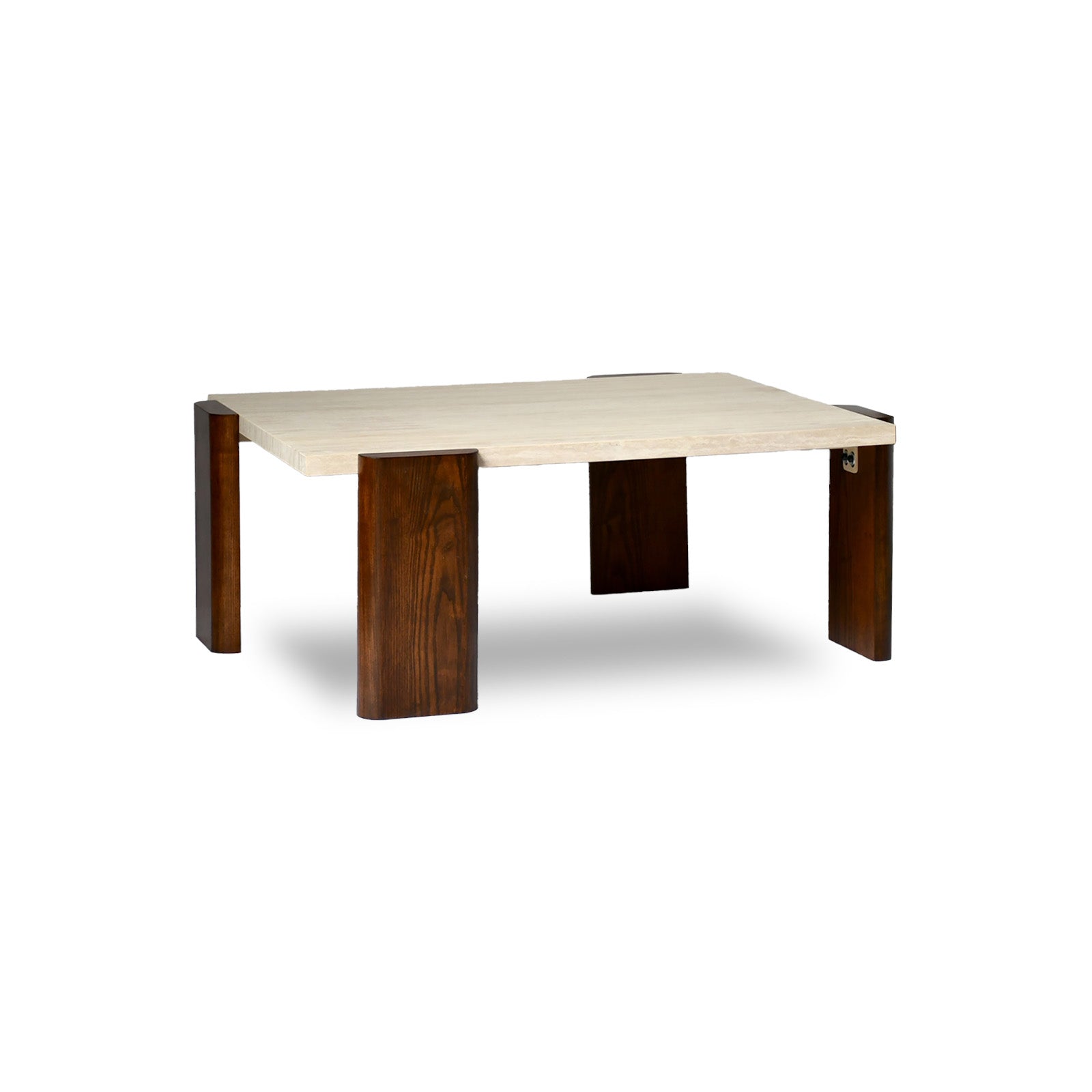 Basso Tavolino Rectangular Coffee Table - Genuine Travertine Top 38"x 48" - Holzsch