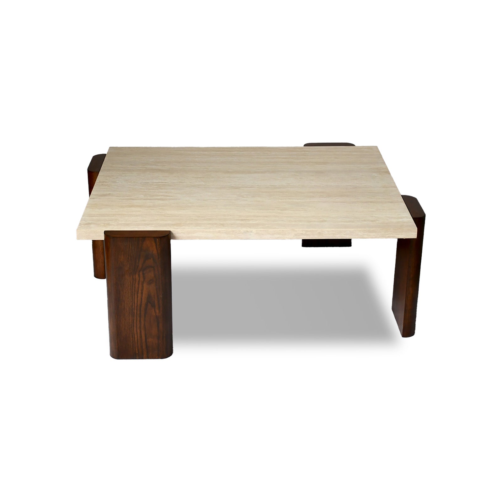 Basso Tavolino Rectangular Coffee Table - Genuine Travertine Top 38"x 48" - Holzsch