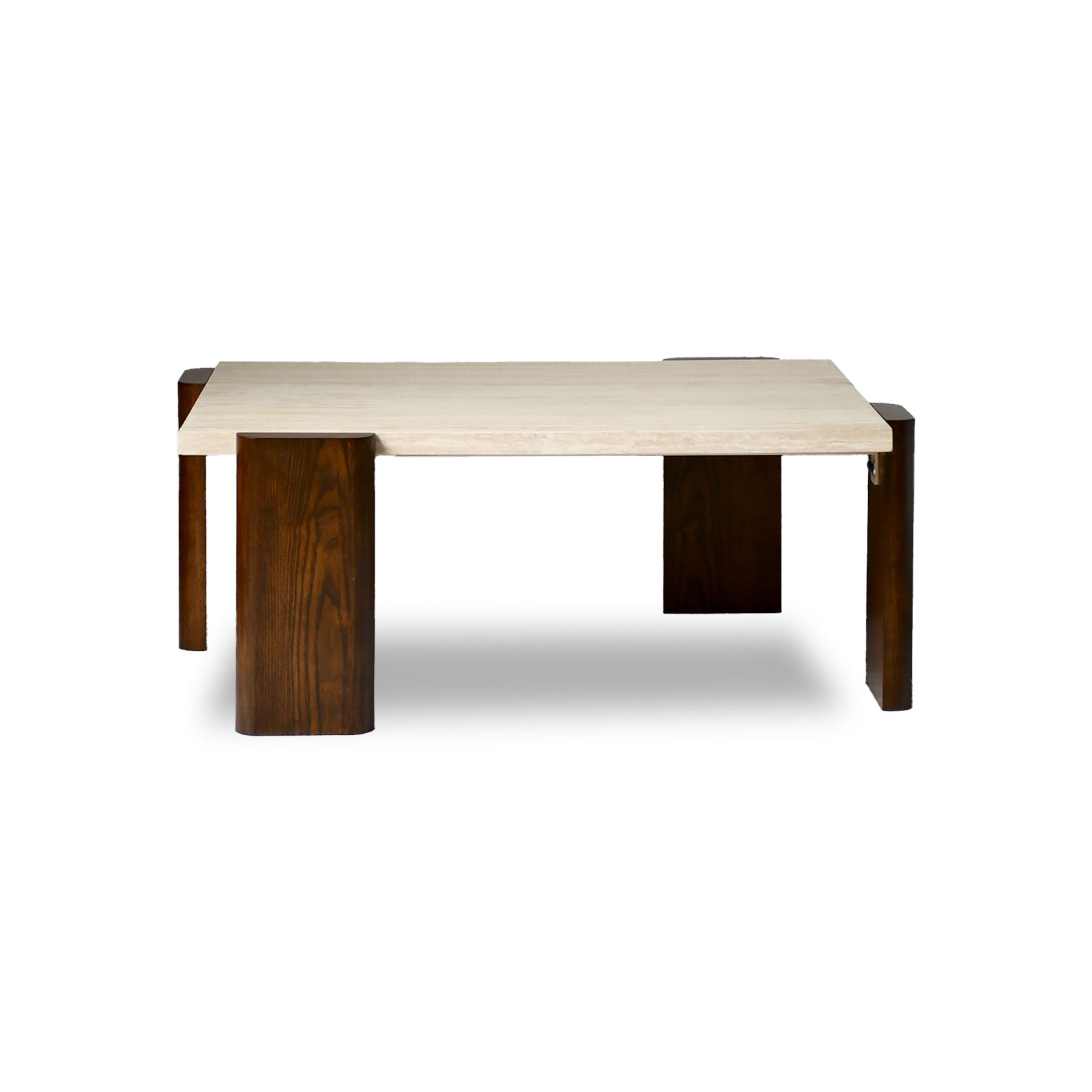Basso Tavolino Rectangular Coffee Table - Genuine Travertine Top 38"x 48" - Holzsch