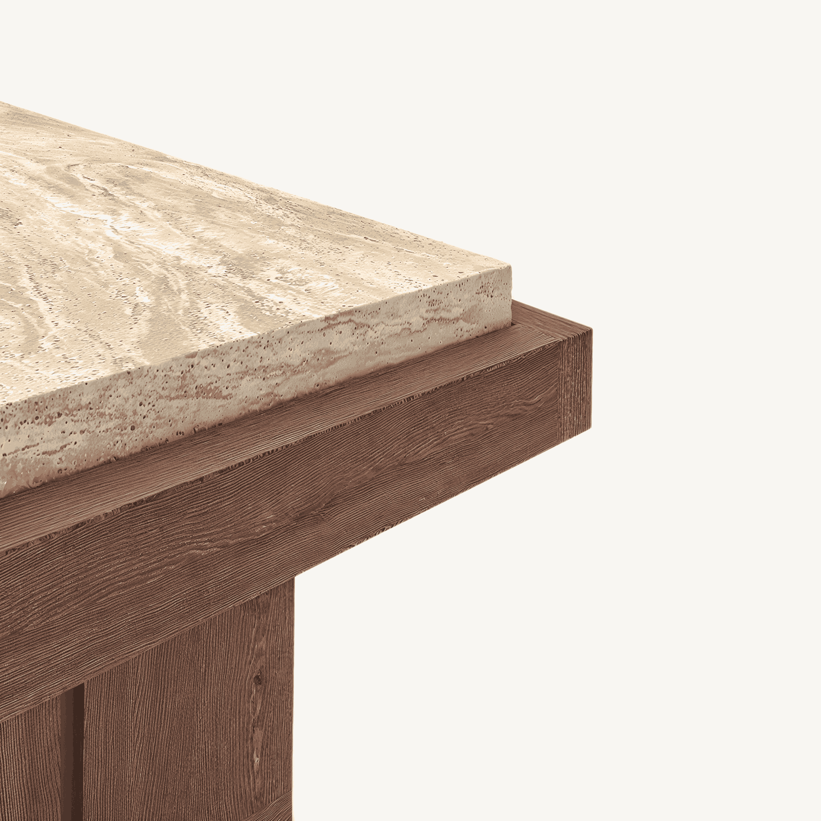 Basso Genuine Travertine Top Console Table 16"x 59" - Holzsch