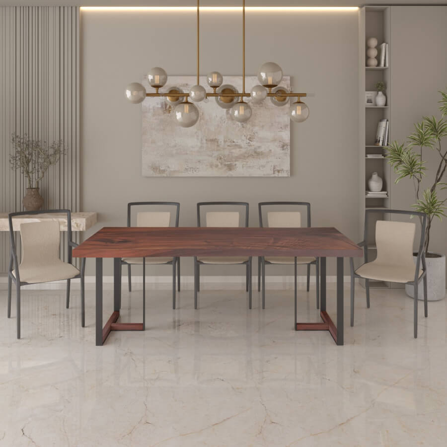 Tuco Brown Saman Rectangular Dining Table 39" x 82"- Live Edge - Holzsch