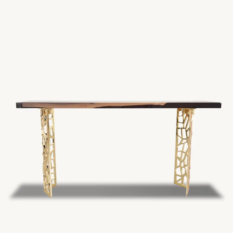 Cascadia Walnut Epoxy Entryway Console Table Holzsch Furniture