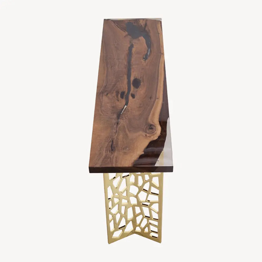 Cascadia Walnut Epoxy Entryway Console Table Holzsch Furniture