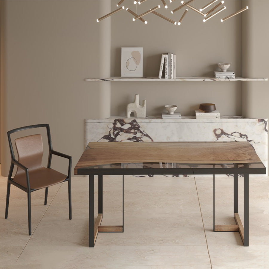 White Oak Tuco Epoxy Dining Table for 6 Persons - Custom, 36'' x 73'' - Holzsch