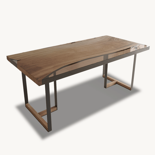 White Oak Tuco Epoxy Dining Table for 6 Persons - Custom, 36'' x 73'' - Holzsch