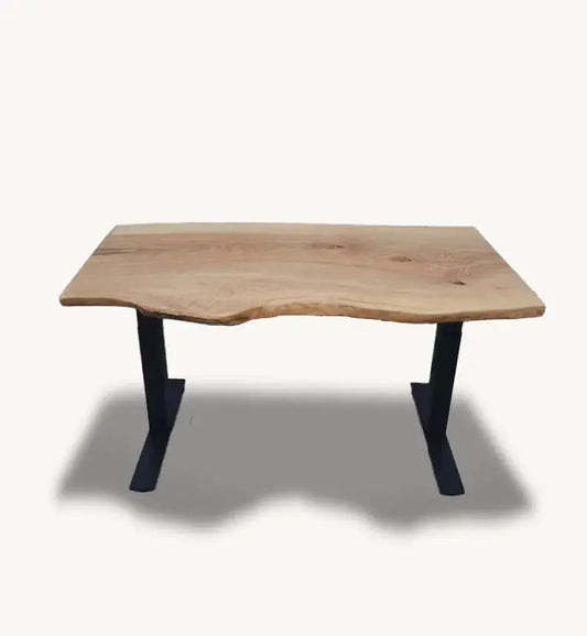 Live Edge Ash Sit-Stand Desk with Height Control - Ergonomic Office Desk - Holzsch