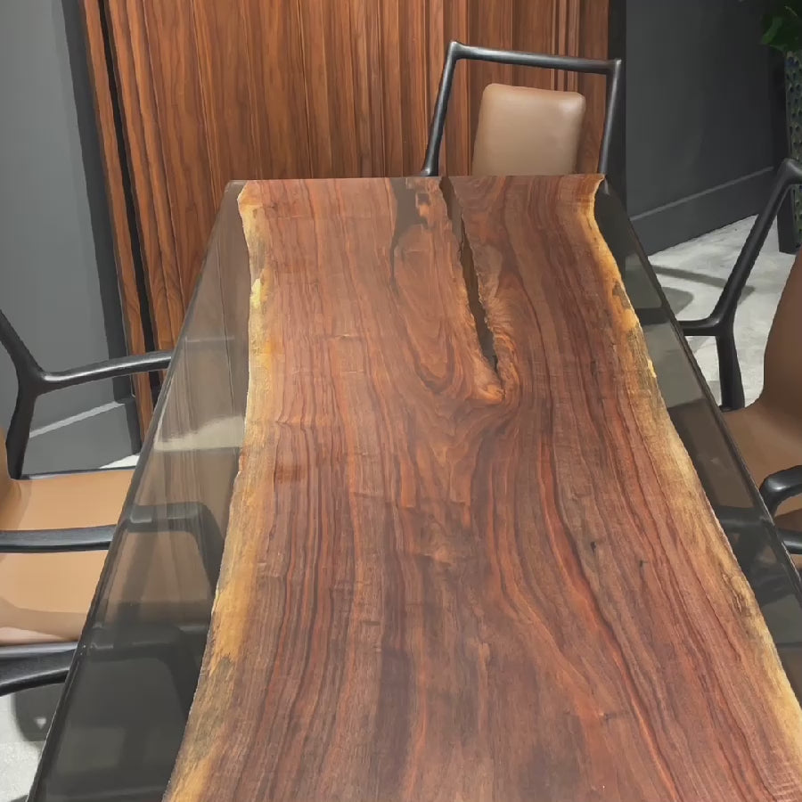 Sedon Epoxy Walnut Dining Table 32" x 106"