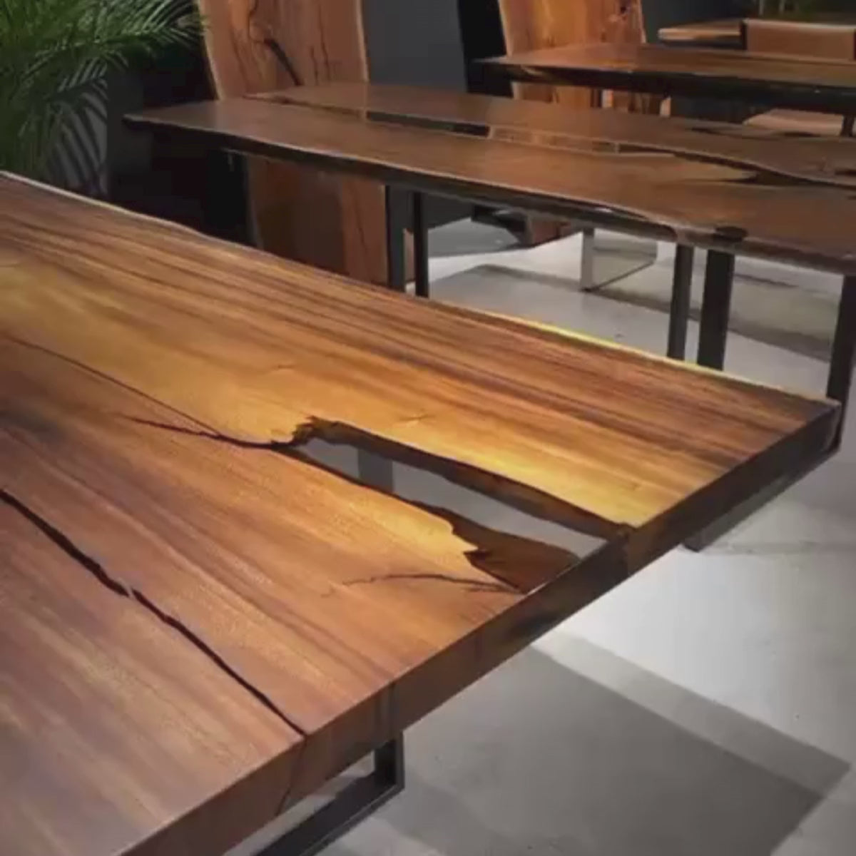 Orlando Saman Epoxy Dining Table - Live Edge and Epoxy Custom Made
