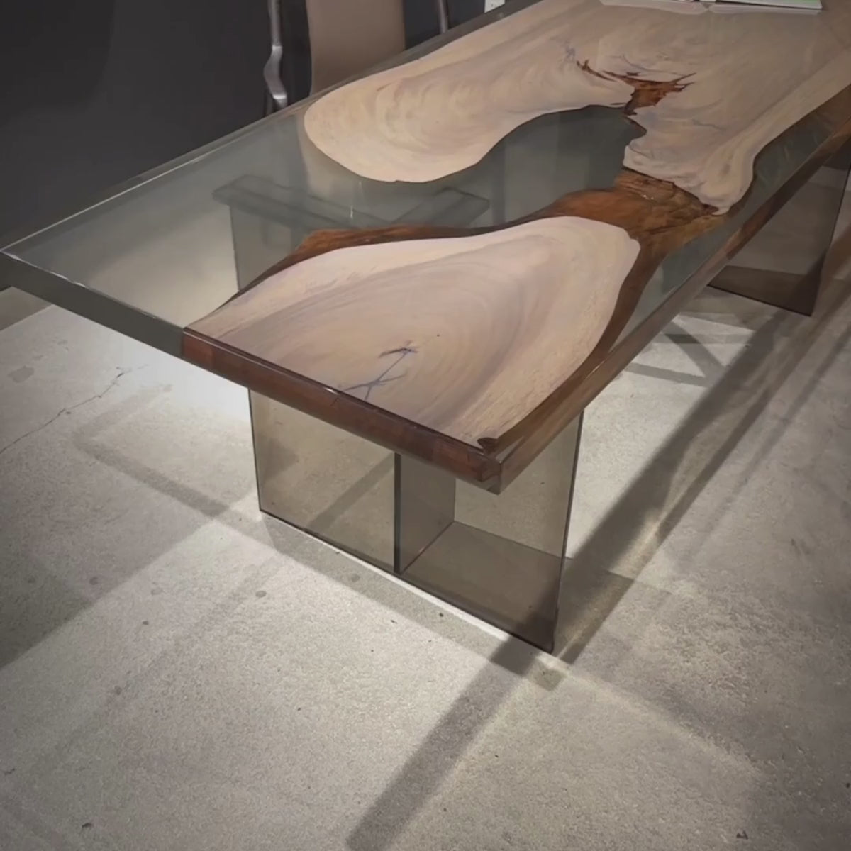 Saman Grey Bleached Epoxy Dining Table