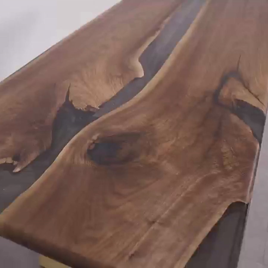 Dauw Drift Walnut Epoxy River Dining Table 36" x 87"