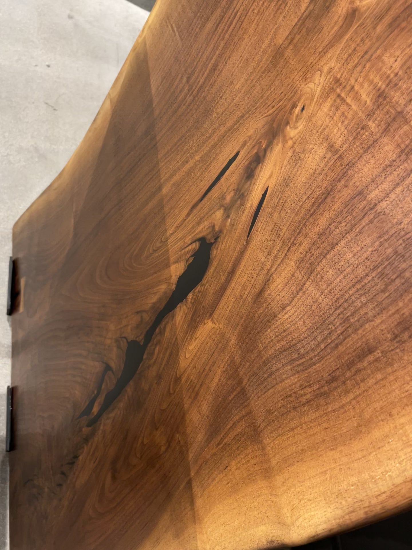Delano Solid Slab American Black Walnut Live Edge Wood Table 30" x 98"