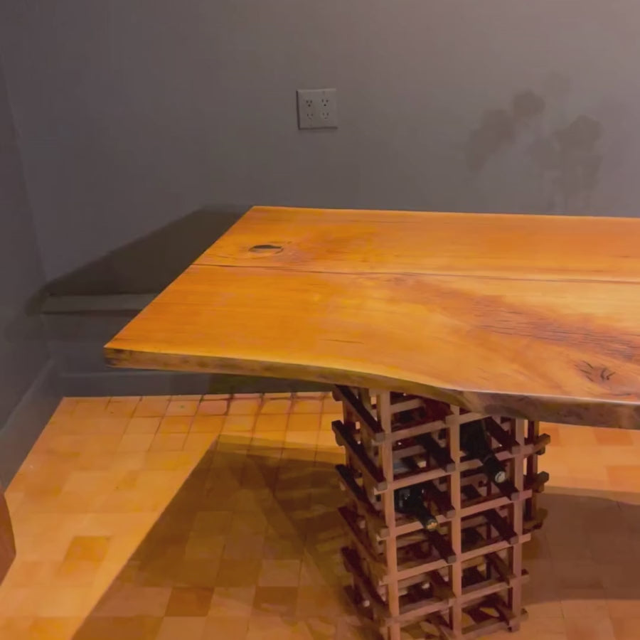 Paris Unique Walnut Live Edge Slab Art Table 34" x 124"