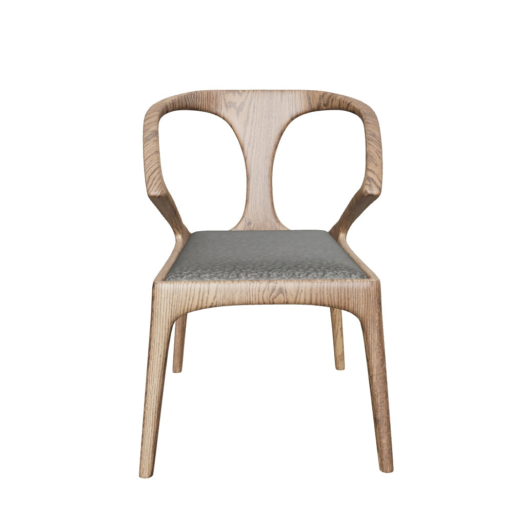 Bespoke Luca Minimalistic Wooden Dining Chair - Grey, White Cream, Black