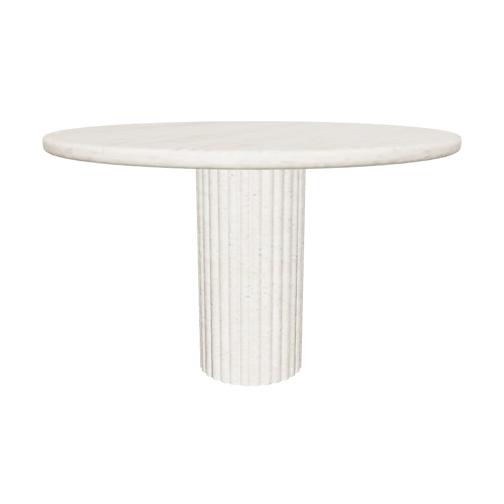 Genuine Travertine Round Carved Dining Table