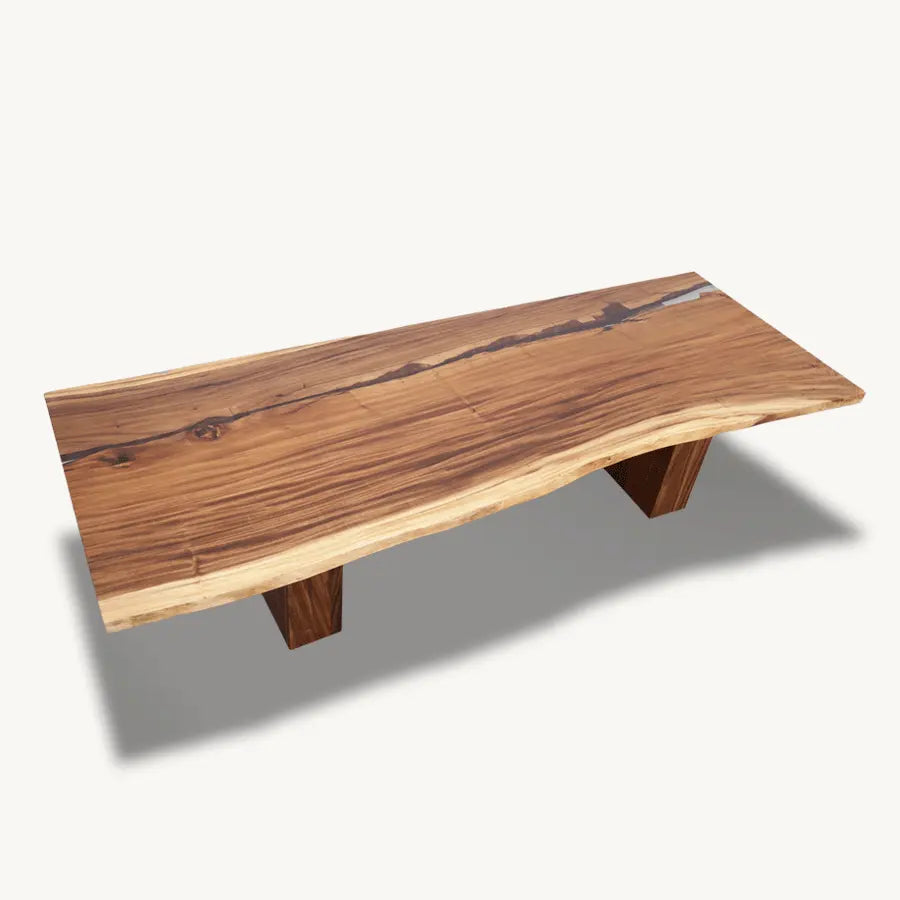 Saman Select Dining Table - Wood Slab, Epoxy Live Edge 40x110" - Holzsch