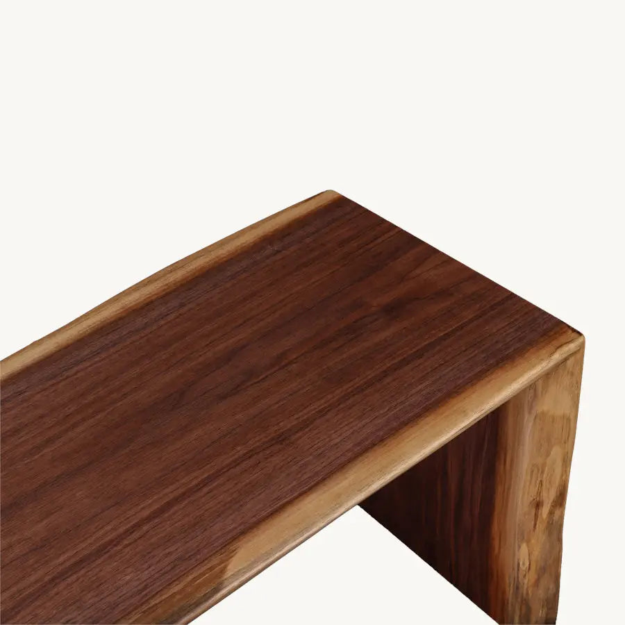 Walnut Waterfall Entryway Bench 72" Floor Item Holzsch Furniture