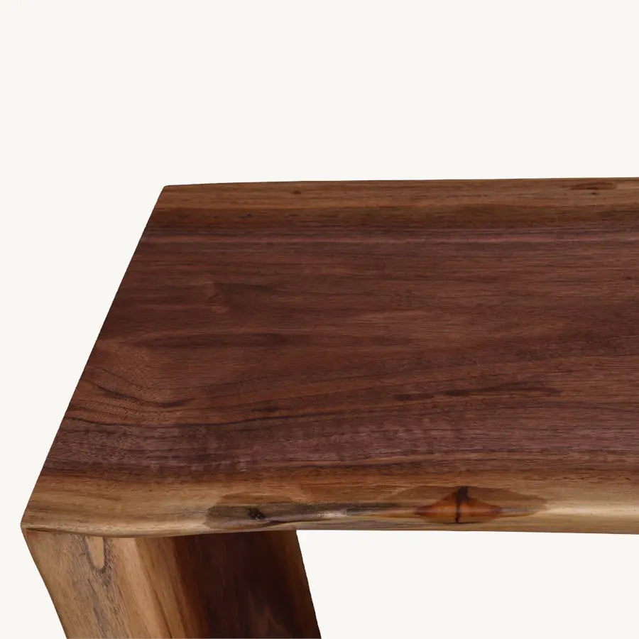 Walnut Waterfall Entryway Bench 72" Floor Item Holzsch Furniture
