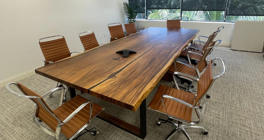 Custom Monkey Pod Precision Modular Boardroom Table - Holzsch