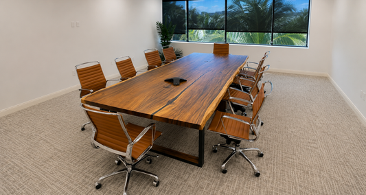 Custom Monkey Pod Precision Modular Boardroom Table - Holzsch