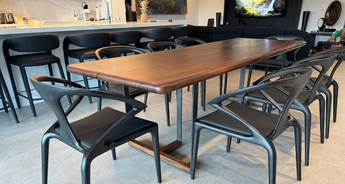Monkey Pod Table with Luca Chairs - Fort Lauderdale