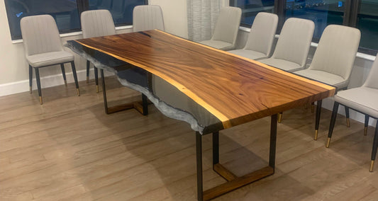 Epoxy Slab Dining Table for the M. Family - Holzsch