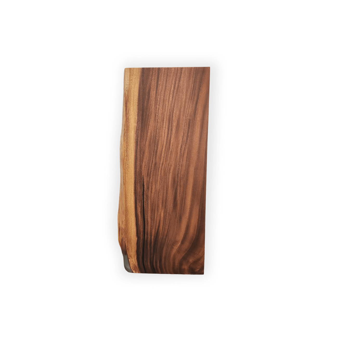 Handcrafted Monkey Pod serving board with optional epoxy.