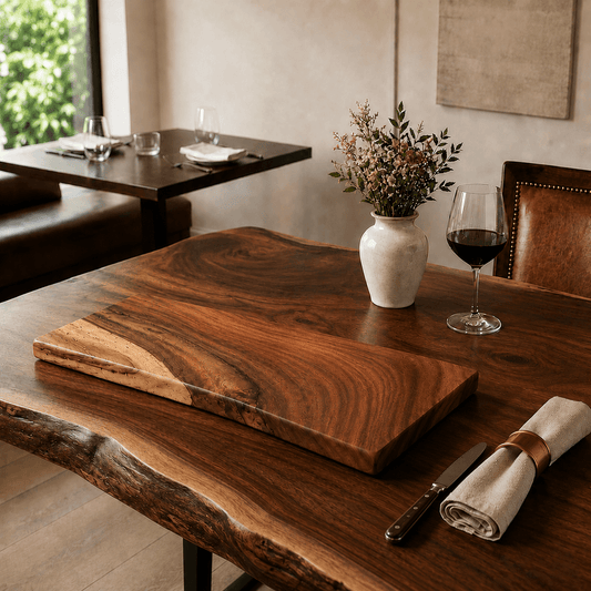 12 x 36 River Guard Saman table board with natural wood grain. 